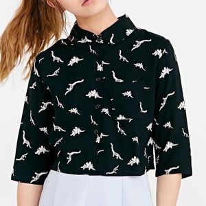 UO The White Pepper Dino Crop Shirt